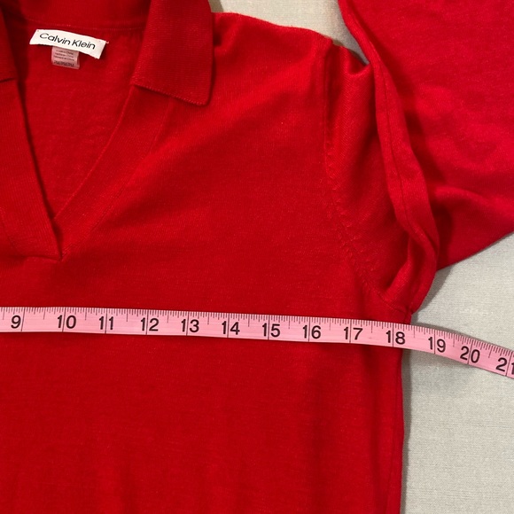 Calvin Klein Sweater Women’s Size PM Red Cotton Wool - Picture 4 of 7